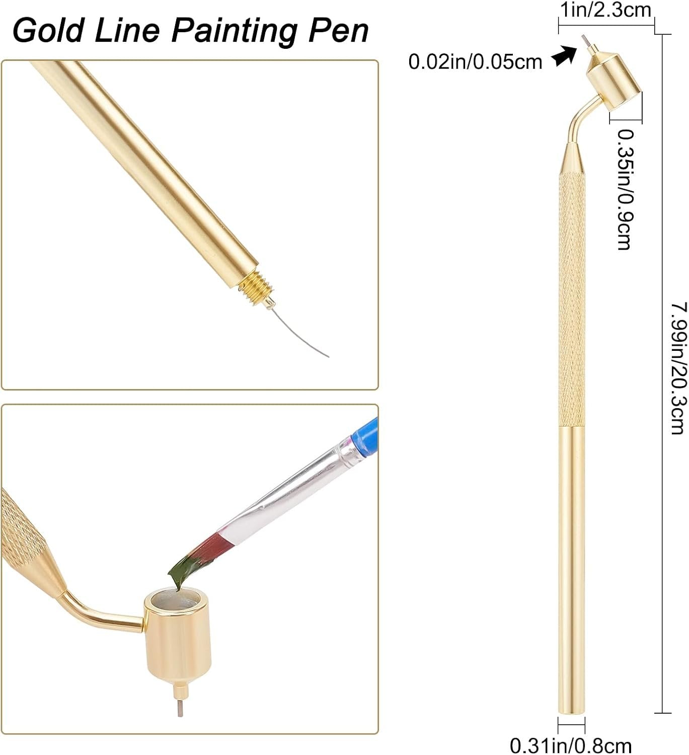 GORGECRAFT 1pc Slanting Fine Line Painting Pen Fluid Writer Pen Retro Aluminum Fineliners Paint Pen Artists Student Sketch Portable Drawing Tools Art Craft Calligraphy Stationery Writing Supplies