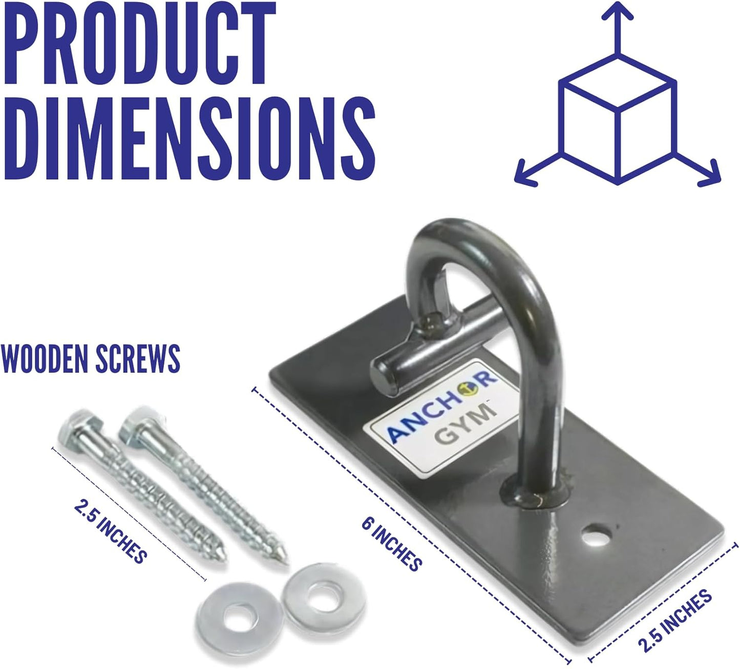 Anchor Gym - H1 Unit | One Workout Wall Mount Anchor - Wall or Ceiling Mounting Hooks for Bands, Straps, and Ropes (All Hardware Included)