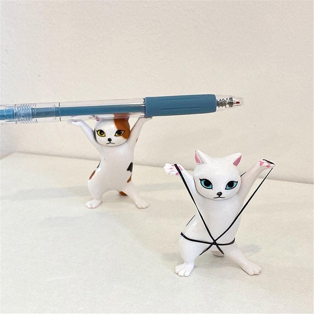 Litcalemy 5-PCS Whimsical Humor Funny Cat Pen Holder - Vibrant Cat, Toy Gift, Desk Decor