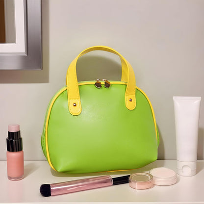 Cosmetic Bags Traveling, Travel Makeup Bag, 10,63 x 2,76 x 8,27 pollici, custodia in pelle impermeabile, spazzola sicura, compatta Beauty Organizer per viaggi e uso quotidiano, verde