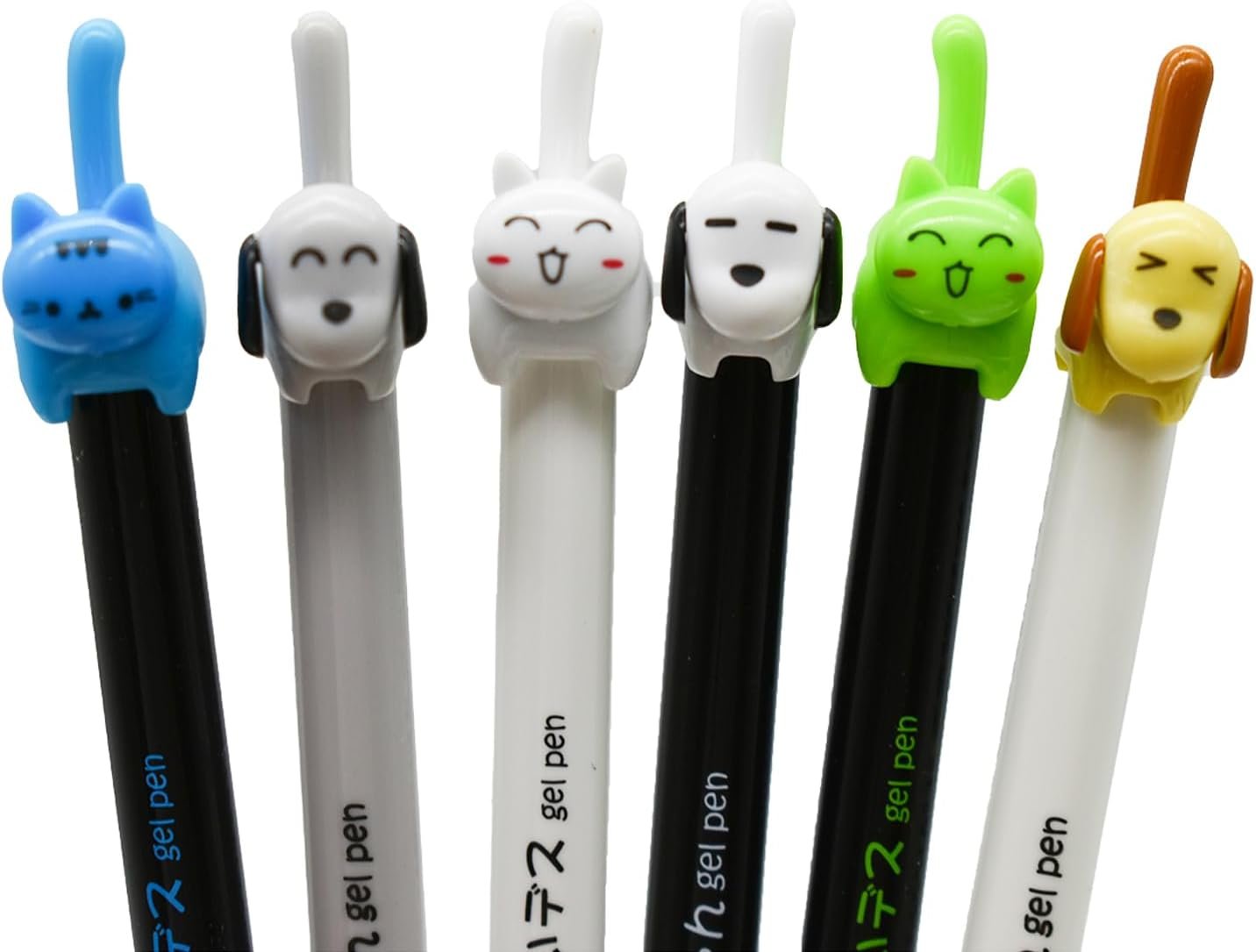 Maydahui 12 Pcs Cute Cat Dog Tail Clicker Retractable Pen Novelty Japanese Little Kitten Rollerball Pens For Cat Lovers Student Shcool Gift Party Favors Office Supplies Stationery
