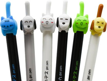Maydahui 12 Pcs Cute Cat Dog Tail Clicker Retractable Pen Novelty Japanese Little Kitten Rollerball Pens For Cat Lovers Student Shcool Gift Party Favors Office Supplies Stationery