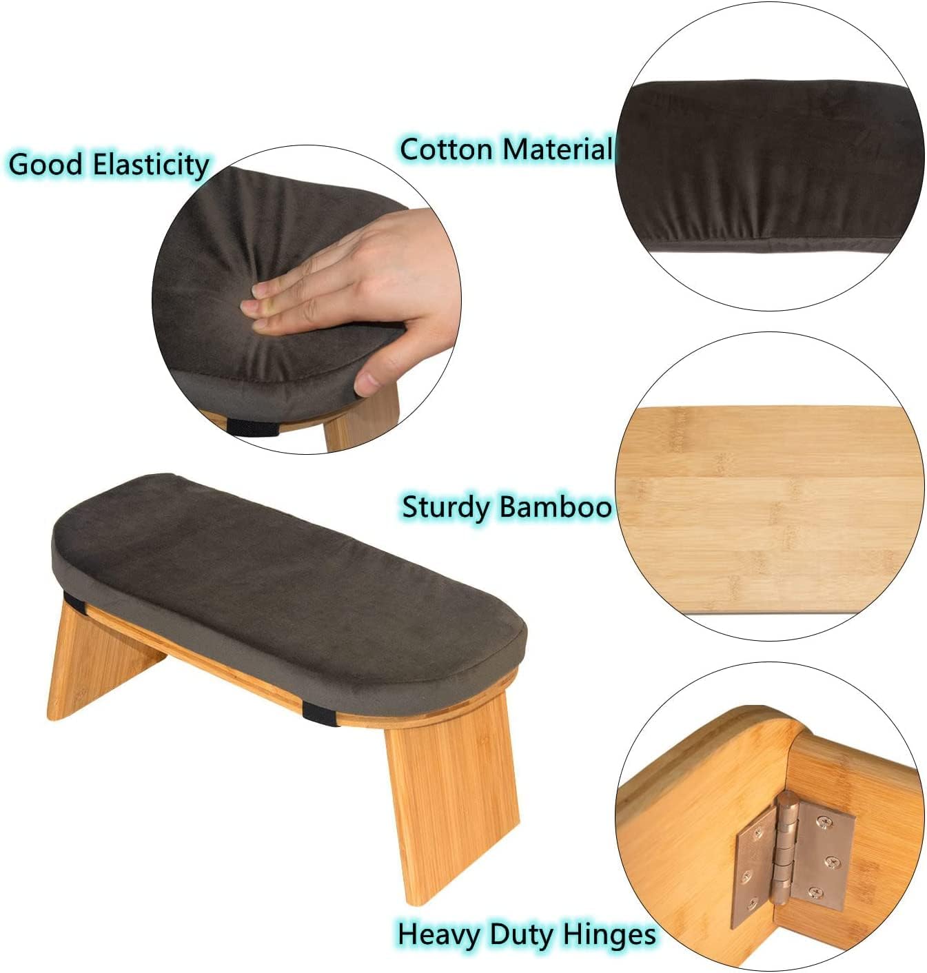 Gtouse Meditation Bench Outdoor Foldable Ergonomic Meditation Stool with Cushion Bamboo Meditation Bench Kneeling Prayer Bench for Seiza, Zen and Yoga