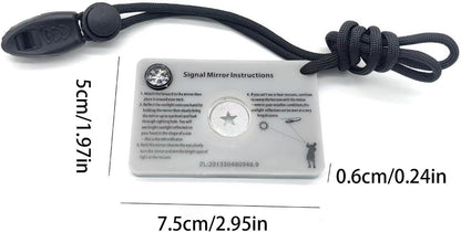 Segnale Mirror Survival Tool, Reflective Daylight, Built-in Compass, 7,5 x 5 x 0,6 cm Safety Whistle, Outdoor Adventure Gear, Compact Equipment for Hiking Camping