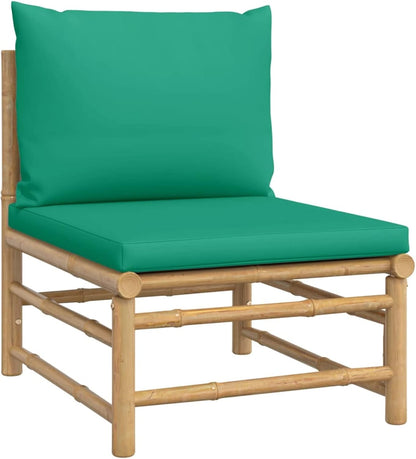 Homgoday Set Salotto da Giardino 12pz con Cuscini Verdi bambù, Lettini Prendisole, Divano Letto Mobili, Lettini da Giardino, Lettino da Piscina da Giardino per Esterno Piscina
