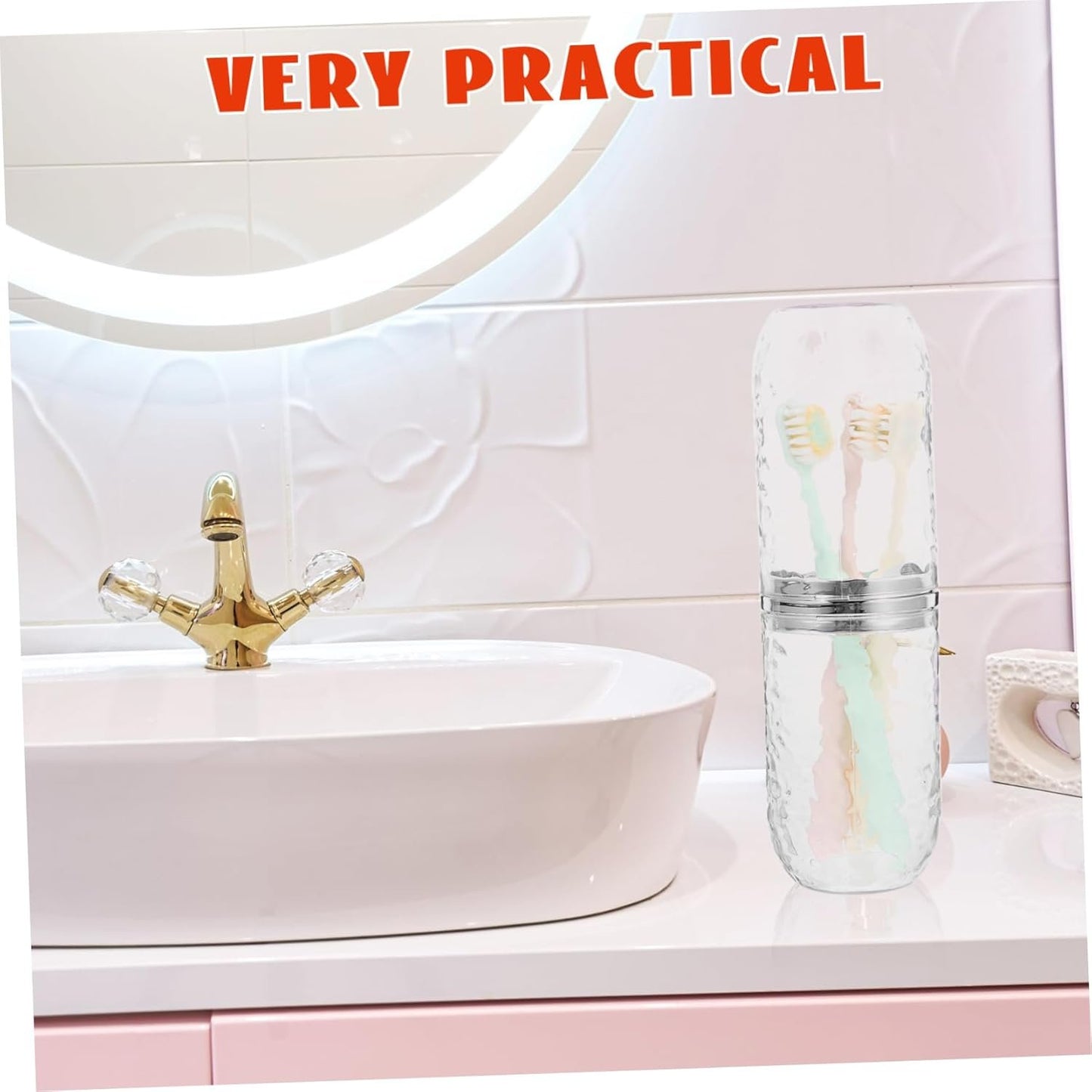 SOPOTUTU Travel Toothbrush Holder Case Portable Plastic Organizer for Toiletries Stylish Travel Storage for Toothbrushes for School Camping and Business Trips Space Saving Design