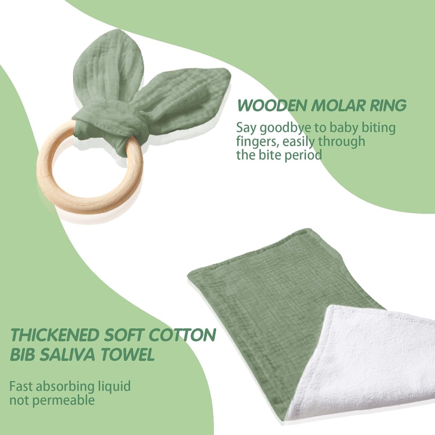 Muslin Nursing Cover for Breastfeeding - Breathable 100% Cotton With Rigid Hoop for Mom (Green)