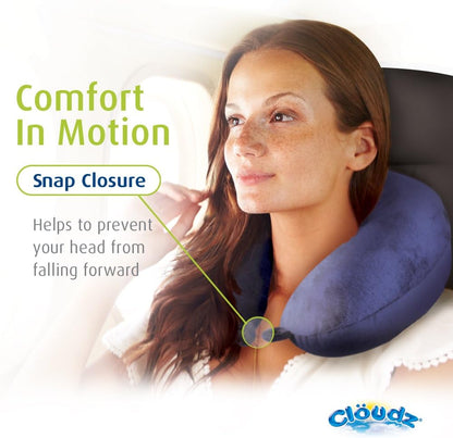 Cloudz Patterned Microbead Airplane Travel Neck Pillow. Customize Your Comfort and Support While Traveling on a Plane, Car, Bus or Train! - Purple Print