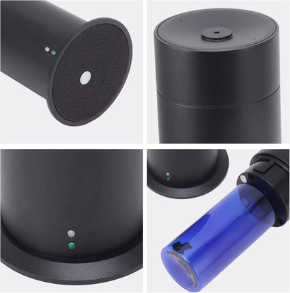 Essential Oil Diffuser, 120ml Smart Remote Control Scent Air Machine Adjustable Time and Fragrance Cylindrical Aromatherapy Diffuser with 200m3 Cover Range for Home Hotel (Black)