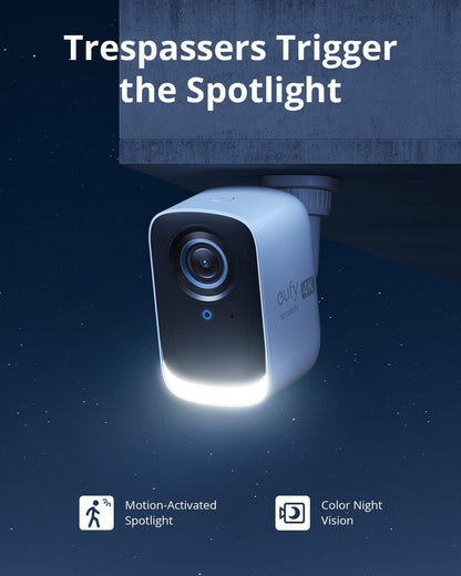 eufy Security eufyCam S300(eufyCam 3C) 2-CAM Kit, Security Camera Outdoor Wireless, 4K Camera, Expandable Local Storage up to 16TB, Face Recognition AI, Color Night Vision, Spotlight, No Monthly Fee