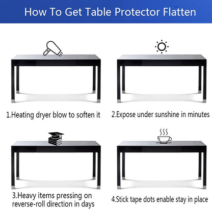 Thick Vinyl Clear Table Cover PVC Mat Pad Plastic Tablecloth 42x64 in Dining Living Room Party Table Top Protector Heavy Duty Easy Clean