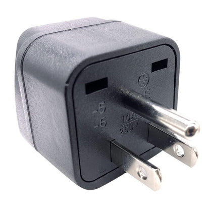UK/KSA/UAE/Singapore to US/Canada Plug Adaptor, 3-pin UK Plug Convert to 3-pin United State/Canada Socket with Safety Shutter (1 Piece)