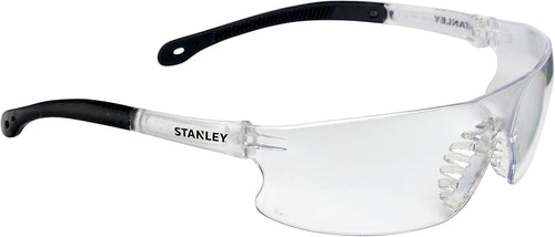 Stanley Clear Lens Transparent Safety Glasses - Clear Safety Glasses For Men and Women - Transparent Arms and Lenses with UV Protection Glasses - Rubber Tipped No-Slip Design - SY1201D