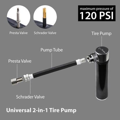 BONE Portable Bike Repair Tool Capsule, 14-in-1 Bicycle Repair Tool Kit, Mountain, Road Bike Maintenance with Tire Pump and Wrench Tool Kit, Bike Accessories for Cycling, Emergency Bike Repair Bag