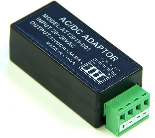 Power Supply Voltage Converter 24VAC to 12VDC 1.5A