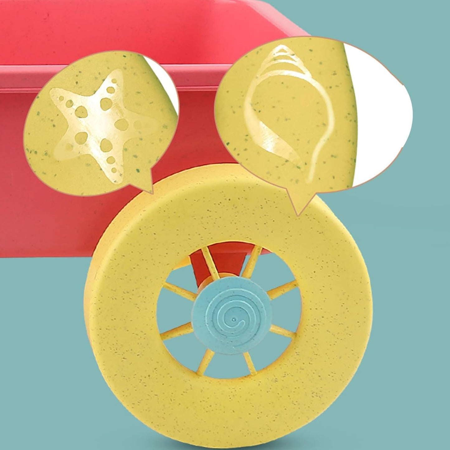 Kids Beach Trolley, Outdoor Sand Play Trolley Set, 13.78 x 12.01 x 7.09 inches Portable Fun Toy for Garden, Swimming Pool, Lake Adventures, and Backyard Activities for and Children