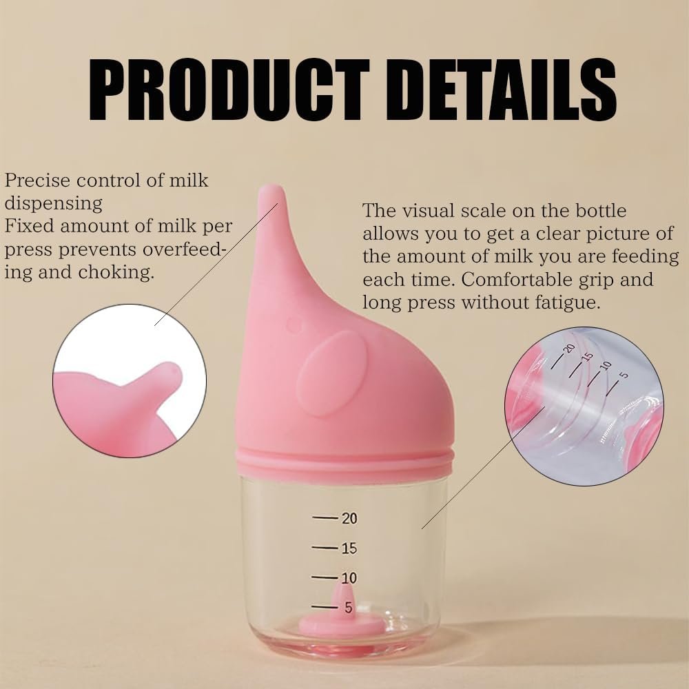 Puppy Bottles for Nursing,with 2pcs Replaceable and Reusable Silicone Nipples,Kitten Bottles for Nursing,Pet Feeding Bottle,for Newborn Pets(Pink - 20ml)