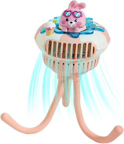 Generico Stroller Fan, Portable Baby Fan, Quiet Travel Gear, 3 Speed Settings, Compact Cooling, Ideal for Outdoor Camping, Car Seat, Crib, Bedroom, Sleeping Time
