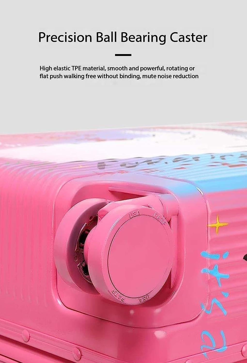 Practical Luggage Large Capacity Suitcases with Wheels Fashion Graffiti Luggage Adjustable Trolley Carry On Luggage Security Combination Lock Easy to Move