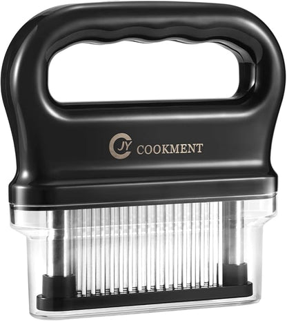 JY COOKMENT Meat Tenderizer with 48 Stainless Steel Ultra Sharp Needle Blades, Kitchen Cooking Tool Best for Tenderizing, BBQ, Marinade