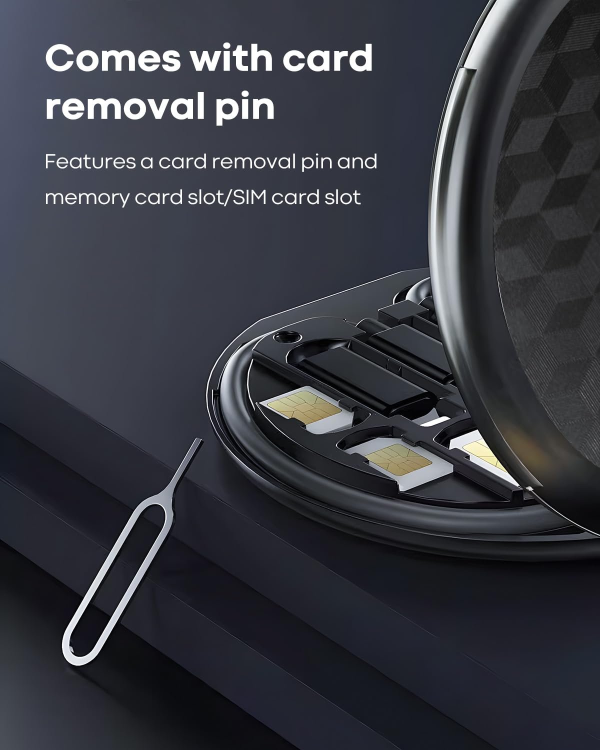 USB Adapter Cable Conversion Storage Box 9 in 1 Cable Case Multi-Type Charging Convertor USB C to Lightning Type C Micro Data Transfer Tool Contains Card Slot Tray Eject Pin, Use as Phone Holder,Black