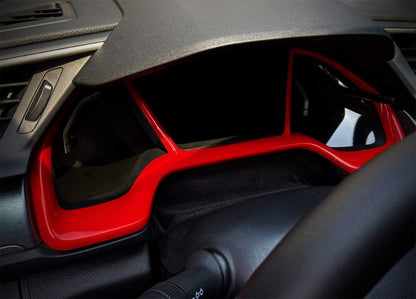 Red Dashboard Instrument Panel Dial Trim Cover Frame ABS Decal Interior Accessories for Honda 10th Gen Civic 2016 2017 2018 2019 2020