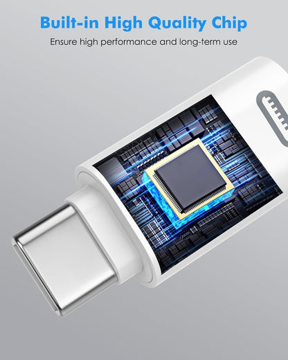 MoKo Lightning Female to USB C Male Adapter, 2Pack USB-C to Lightning Adapter for iPhone 15/16 Pro/16 Pro Max/Plus,Galaxy S24, iPad Pro/Air,for Fast Charging/Data Transfer, Not for Audio/OTG, White PD