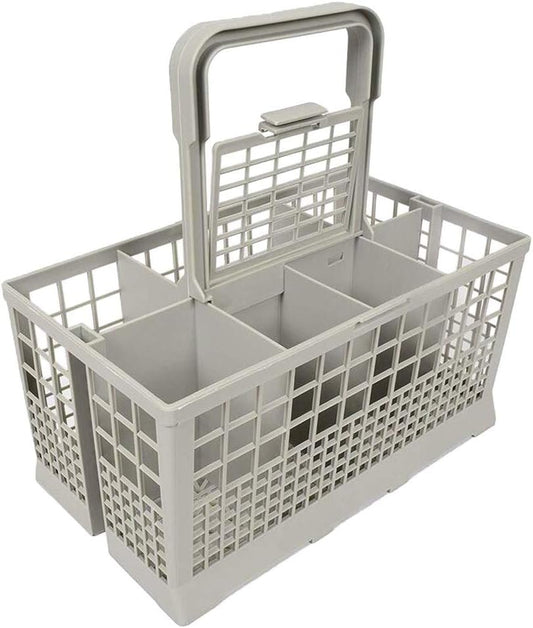 Prettyia 8 Slot Dishwasher Cutlery Basket Cage Spoon Rack Universal with Handle Lid