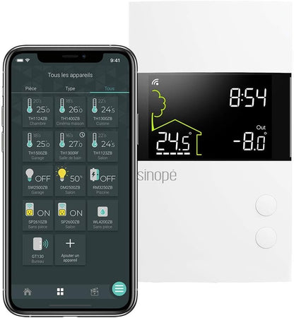 Sinopé Smart Wi-Fi Thermostat for in-Floor Heating TH1310WF (Works with Amazon Alexa) 3600 W /240 V