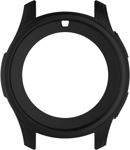 NUHFUFA Silicone Protective Case for Samsung Galaxy Watch 46mm SM-R800 and Gear S3 Frontie Smartwatch Soft Skincare Silicone Watch Shell (Black)