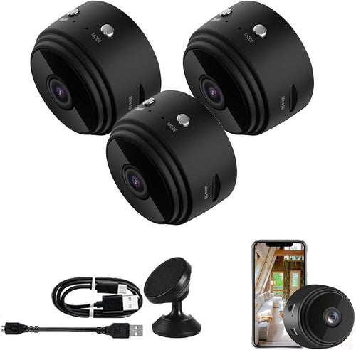 Secret Scope Camera, Secret Scope Mini Security Camera, Mini Wire-Free Monitor with Night Vision Function, WiFi Camear Outdoor Wireless 1080p HD (Black, 3)