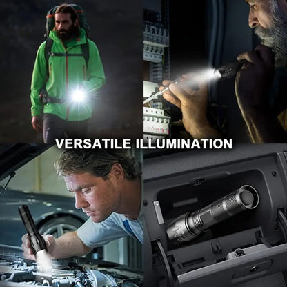 HualianMengxin LED Flashlight 2 Pack, Bright 2000 Lumens Tactical Flashlights High Lumens with 5 Modes, Waterproof Focus Zoomable Flash Light for Outdoor, Gifts for Birthday for Men Women Adults