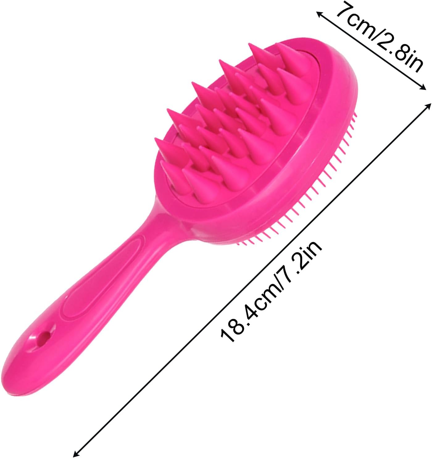 Scalp Massage Brush, Scalp Massager, Double-Sided Shampoo Detangling Comb with Ergonomic Handle, Efficient Cleaning and Care for Athletes Women Teens Men Boys, 7.24x2.76x1.85 Inch