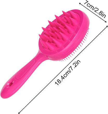 Scalp Massage Brush, Scalp Massager, Double-Sided Shampoo Detangling Comb with Ergonomic Handle, Efficient Cleaning and Care for Athletes Women Teens Men Boys, 7.24x2.76x1.85 Inch