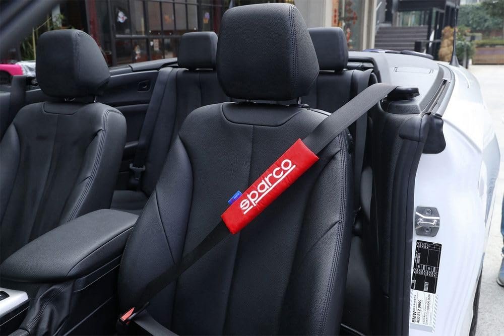 Sparco SPC1204RD Safety Belt Protectors, Red, Set of 2