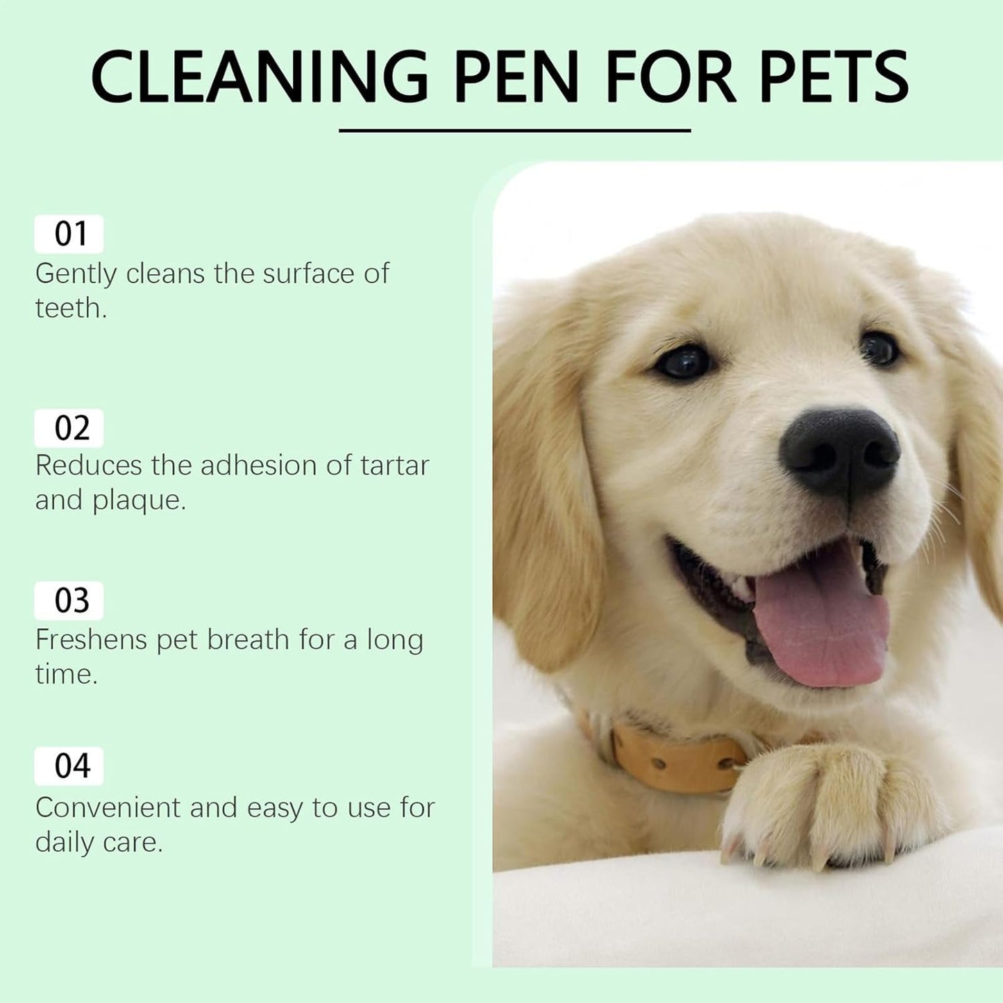 Pet Toothbrush Pen, Dog Personal Care Cleaner, 0,51 x 4,96 Inches Cat Buccal Tool Bad Breath Eliminator, Teeth Brightener Portable Health Care Solution for Travel, Vet, Visita, Igiene giornaliero