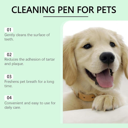 Pet Toothbrush Pen, Dog Personal Care Cleaner, 0,51 x 4,96 Inches Cat Buccal Tool Bad Breath Eliminator, Teeth Brightener Portable Health Care Solution for Travel, Vet, Visita, Igiene giornaliero