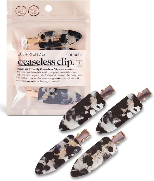 Kitsch Creaseless Hair Pins, No Crease Clips for Makeup and Styling, Stylish Pin Curl Clips, 4pc Set