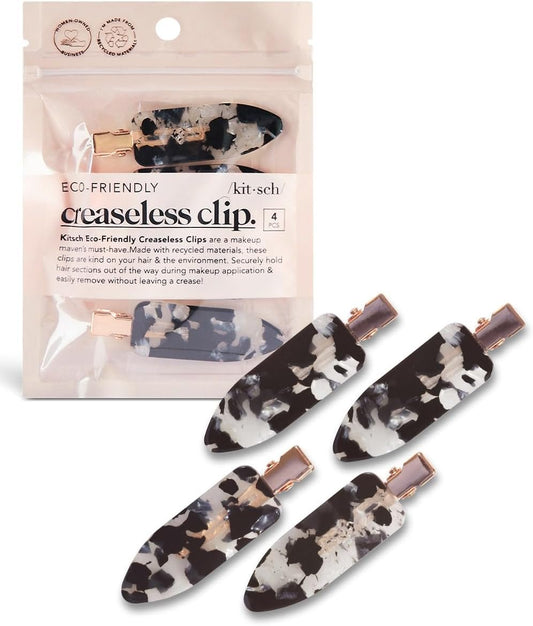 Kitsch Creaseless Hair Pins, No Crease Clips for Makeup and Styling, Stylish Pin Curl Clips, 4pc Set