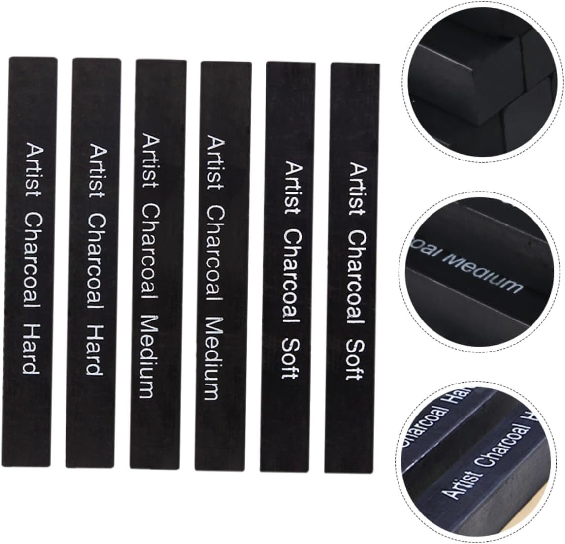 SEWACC 6pcs Charcoal Pastel Erasers Incense Briquettes Fire Cool Artist Willow Vine Charcoal Pencil Carbon