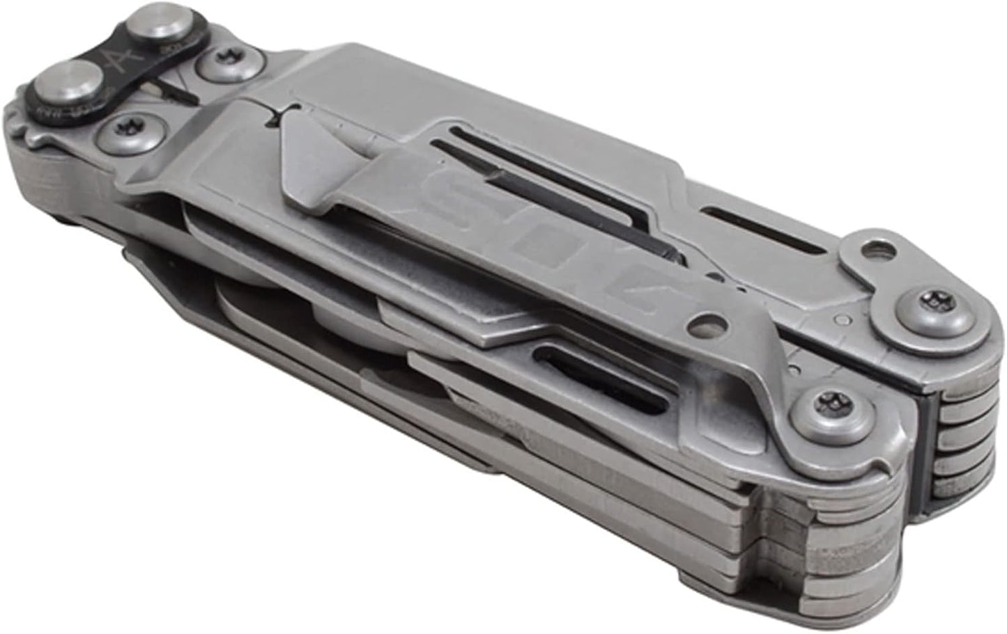 SOG PowerPint Mini Compact Stainless Steel Multi-Tool |18 Lightweight Specialty Tools & SOG Multitool Pliers Pocket Knife, Stone Wash