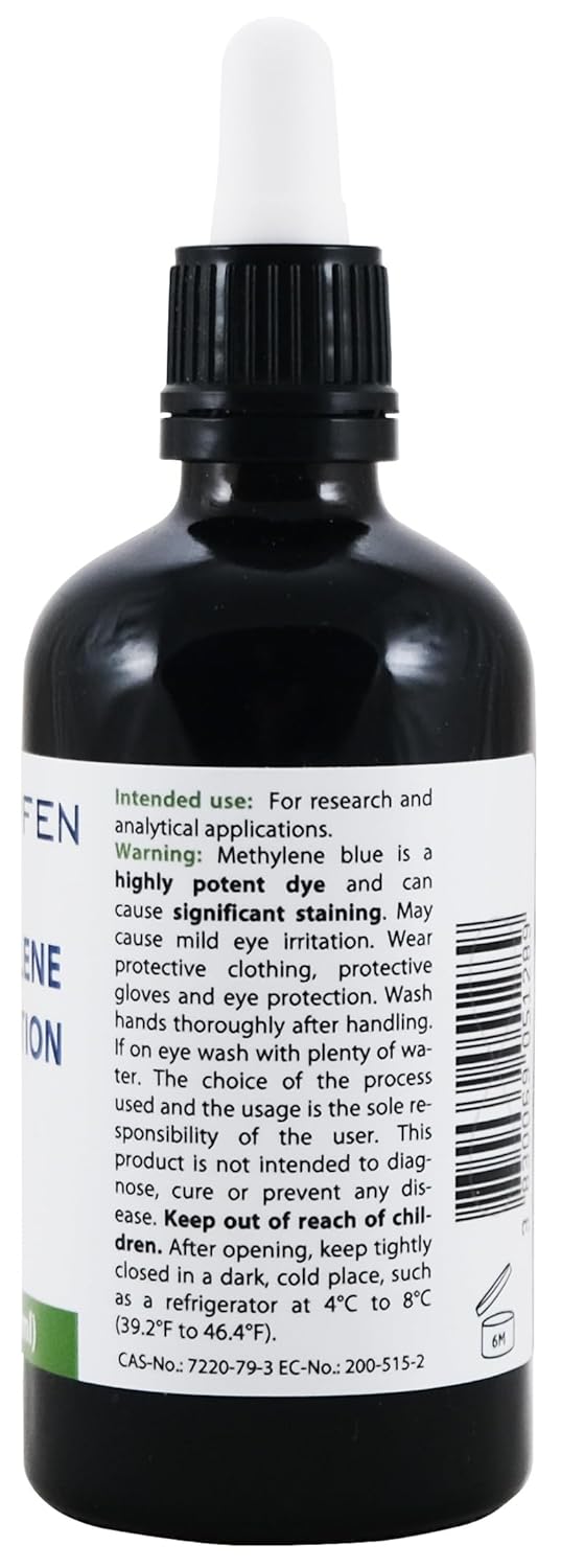 High Concentration 2% Methylene Blue Solution - 100ml | Ultra High Purity | USP Pharmaceutical Grade Ingredients - Third Party Tested | Formaldehyde Free | Methylene | Heiltropfen®