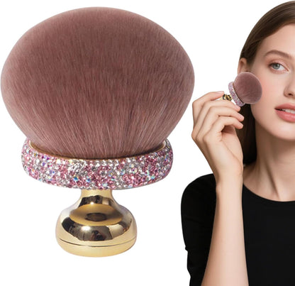 Mushroom Makeup Brush, Women Girls Loose Powder Blush Brush, 3.78 Inch Adorable Compact Smooth Concealer Applicator, Travel Accessories for Mom and Daughter