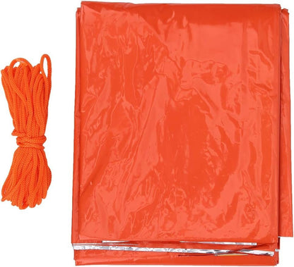 Outdoor Camping Portable Emergency Tent Sleeping Bag Keep Warm Tear Resistant Orange (Orange Tent)