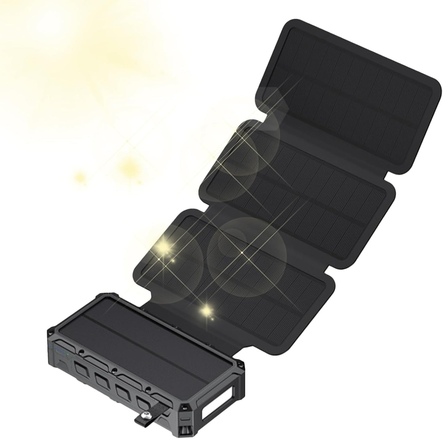 Solar Power Bank, Hand Crank Charger, Wireless Battery Pack, Built-In Led Light, Sos Alarm Function,black, For Outdoor, Travel, Camping, Hiking, Use