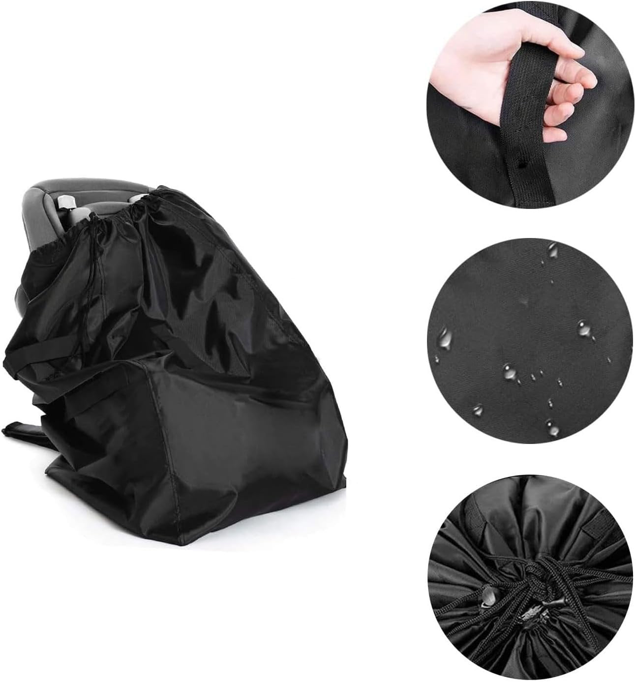 Car Seat Travel Bag and Carrier for Gate Check Made with Water Resistant and Rip Resistant Fabric Fit for Airport, Airplane Gate Check, Car Trips with Self Organizer Case Pocket