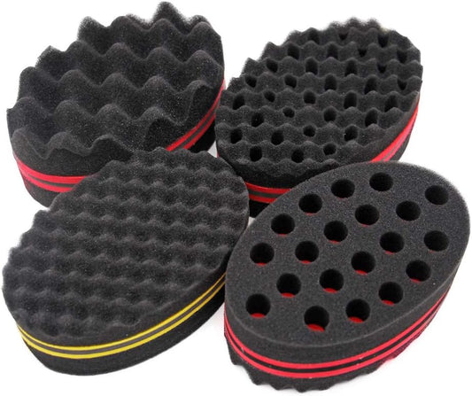 4 Pcs Varied Small Hair Twist Sponge Brush For Dreads Locking Twist Afro Curl Coil Wave Hair Care Tool (Blend)