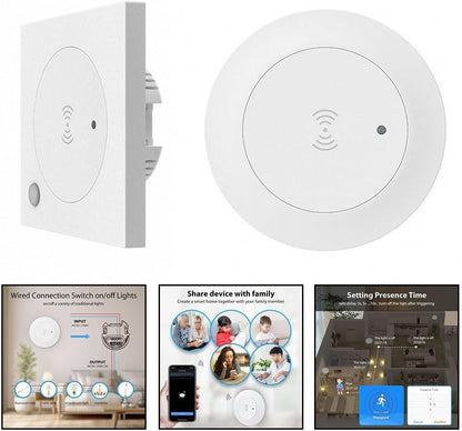 Sensore di presenza umana mmWave da 24 GHz con rilevatore di luce per Tuya WiFi Smart Lighting Control (versione Sidewall)