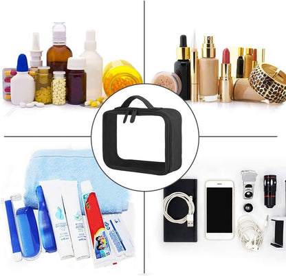 TSA Approved Toiletry Bag with Handle Strap, ANRUI Clear Travel Liquids Toiletries & Cosmetics Organizer Carry-On Luggage for Women and Men (Same Size)