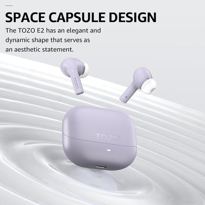 TOZO New E2 Wireless Earbuds with Call Noise Cancellation,App Customize 32 EQs,10mm Drivers with Powerful Bass,30H Playtime,2 Mics for Clear Calls,Bluetooth 5.3 Headphones,Comfort Fit in-Ear Headset